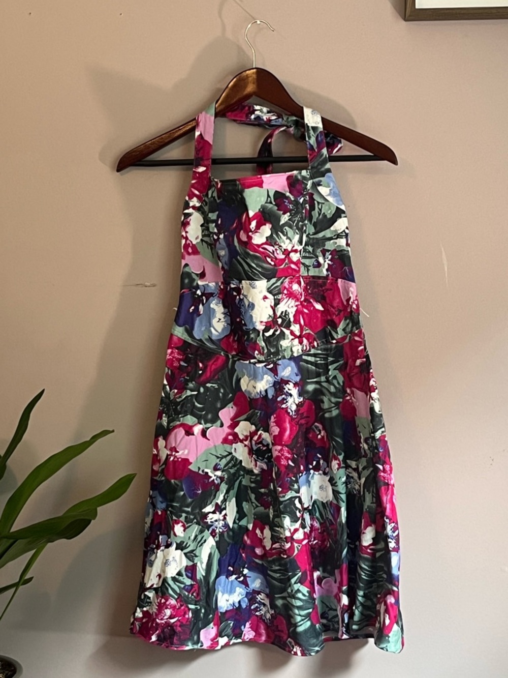 Floral Halter A-Line Dress